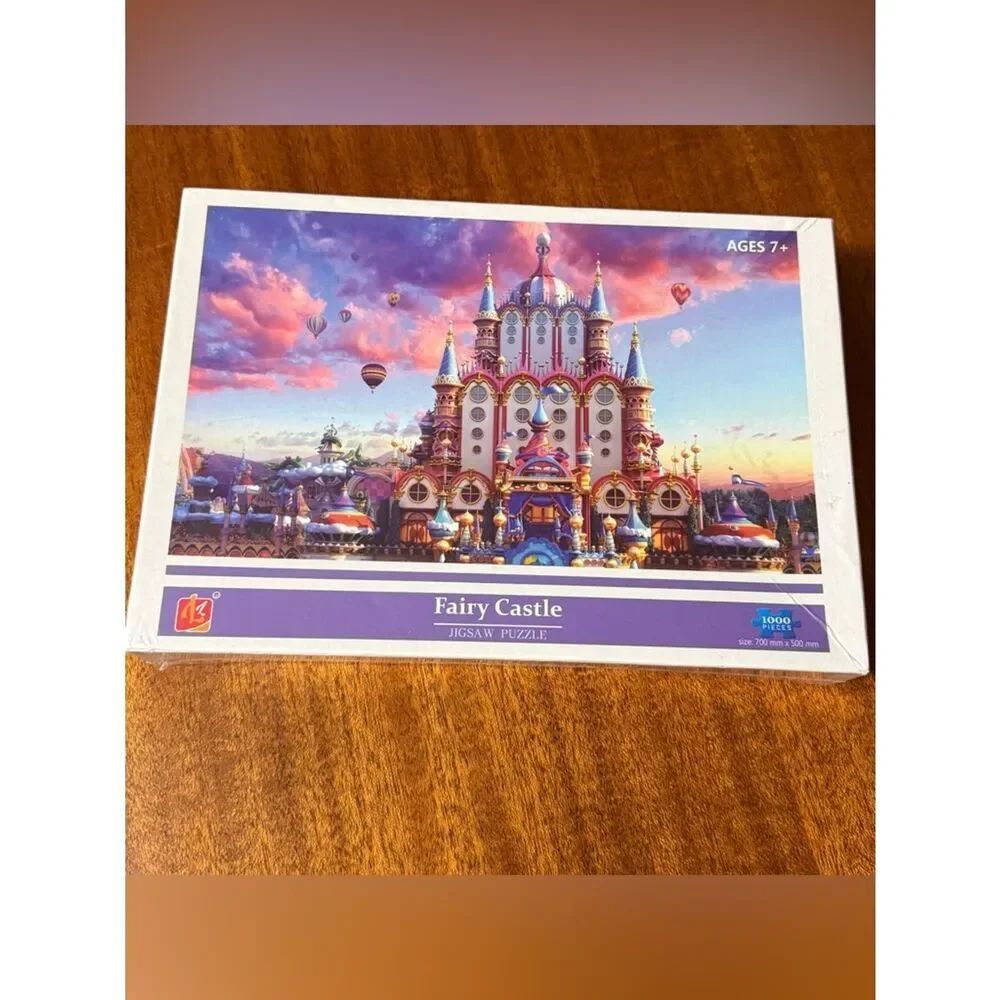 NIB 1000-piece "Fairy Castle" jigsaw puzzle Pink Purple Blue white